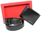 Paski - Elegancki I Stylowy Zestaw Upominkowy Dla Niego Pierre Cardin Portfel Poziomy i pasek z klamrą tradycyjną PC3 - miniaturka - grafika 1