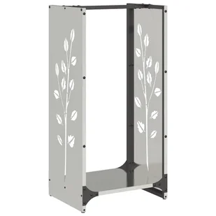 vidaXL Stojak na drewno opałowe 40x30x80 cm Stal nierdzewna - Wózki magazynowe - miniaturka - grafika 1