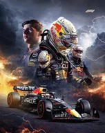 Naklejki na ścianę - Naklejki na ścianę Max Verstappen Formula 1 Red Bull 90x60 cm - miniaturka - grafika 1