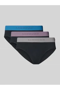 Figi o kroju regular fit z wyhaftowanym logo w zestawie 3 szt. model Rio - Schiesser - Majtki damskie - miniaturka - grafika 1