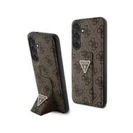 Etui i futerały do telefonów - Guess Grip Stand 4G Triangle Strass Logo - Etui Samsung Galaxy S24+ (brązowy) - miniaturka - grafika 1