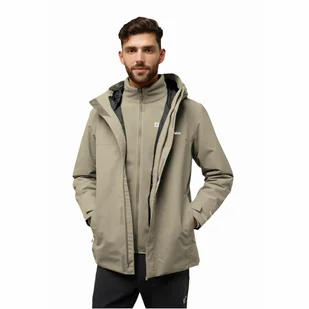 Męska kurtka 3w1 Jack Wolfskin ALTENBERG 3IN1 JKT M Linen - S - Kurtki męskie - miniaturka - grafika 1