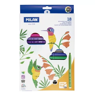 MILAN Flamastry 18 kolorów - Przybory szkolne - miniaturka - grafika 1