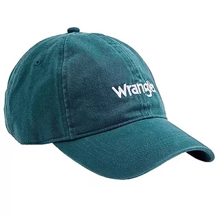 Czapki damskie - Wrangler Męska czapka z logo Washed, Deep Teal Green, jeden rozmiar - grafika 1