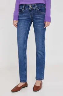 Pepe Jeans jeansy damskie kolor niebieski - Spodnie damskie - miniaturka - grafika 1