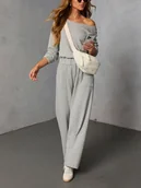 Spodnie damskie - Milan Kiss 2-częściowy zestaw w kolorze szarym - miniaturka - grafika 1