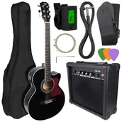 Gitary akustyczne - Gitara elektroakustyczna V-TONE Eag Set BK + wzmacniacz gitarowy Czarny - miniaturka - grafika 1