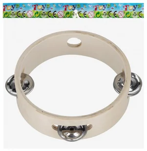 MEGA CREATIVE, Tamburyn Drewniany 14Cm - Instrumenty muzyczne dla dzieci - miniaturka - grafika 1