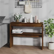Konsole i sekretarzyki - Lumarko Stolik konsolowy, brązowy dąb, 102x30x80 cm - miniaturka - grafika 1