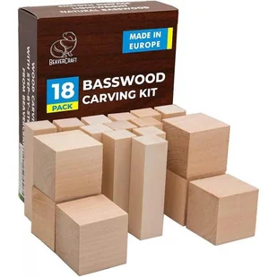 Drewno lipowe do rzeźbienia Beaver Craft 18 klocków / Beaver Craft - Pasmanteria - miniaturka - grafika 1