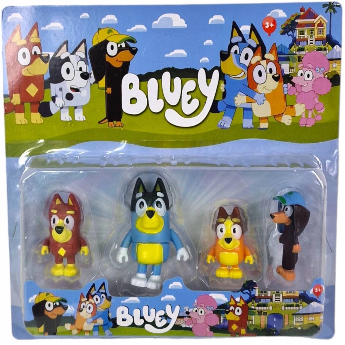 ZESTAW FIGUREK BLUEY I BINGO PRZYJACIELE 4 SZT FIGURKI Z BAJKI FIGURKA