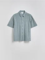Koszule męskie - Reserved - Wzorzysta koszula comfort fit - jasnoturkusowy - miniaturka - grafika 1