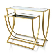 Ławy i stoliki kawowe - Lumarko Lumarko Cedric gold kpl. 2 konsoli HTOP7075 21 Mondex - miniaturka - grafika 1