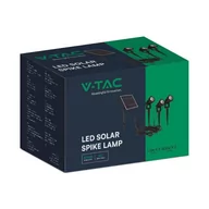 Lampy ogrodowe - Oprawa Gruntowa Ogrodowa Wbijana LED V-TAC Solarna Zestaw 3x1.2W IP65 VT-11032 3000K 50lm 3 Lata Gwarancji - miniaturka - grafika 1