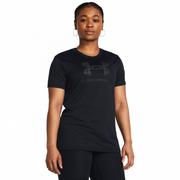 Koszulki sportowe damskie - Damska koszulka treningowa Under Armour UA Tech BL HD SS - czarna - UNDER ARMOUR - miniaturka - grafika 1