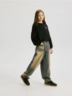 Spodnie i spodenki dla dziewczynek - Reserved - Jeansy Skater - granatowy - miniaturka - grafika 1