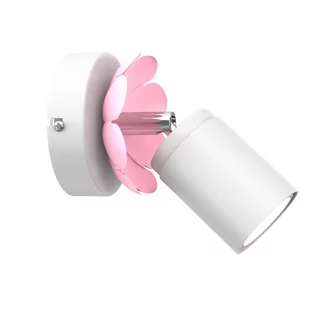 Luminex Flower 3875 kinkiet lampa ścienna spot 1x8W GU10 biały/różowy - Lampy ścienne - miniaturka - grafika 1