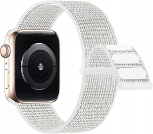 Sportowy Regulowany Pasek Nylonowy do Apple Watch 40/38/41/42mm Biały - Akcesoria do smartwatchy - miniaturka - grafika 1