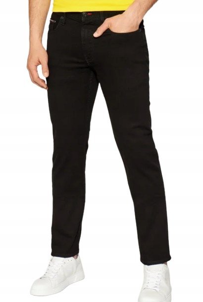 TOMMY HILFIGER CZARNE PROSTE SPODNIE JEANSOWE CZARNE 38/34 16BA