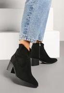 Botki damskie - Czarne Botki Vices w Stylu Kowbojek na Obcasie Vertige - miniaturka - grafika 1