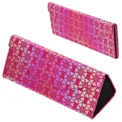 Akcesoria do okularów - Etui na okulary składane w trójkąt wzór serduszka ET-132C ciemny róż - miniaturka - grafika 1