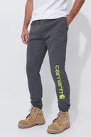 Odzież trekkingowa męska - Spodnie męskie dresowe Carhartt Midweight Graphic Jogger 026 Carbon Heather - miniaturka - grafika 1