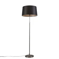 Lampy stojące - QAZQA Lampa podłogowa regulowana stal klosz czarny 45cm - Parte - miniaturka - grafika 1