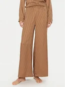 Piżamy damskie - Calvin Klein Spodnie piżamowe 000QS7304E Brązowy Relaxed Fit - miniaturka - grafika 1