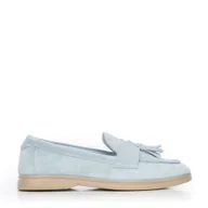 Półbuty męskie - Damskie mokasyny zamszowe z chwostem niebieskie - miniaturka - grafika 1