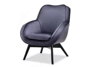 Wypoczynkowy Fotel Klubowy Mers Grafit Stalowy Na Czarnej Podstawie - Fotele - miniaturka - grafika 1