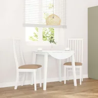 Krzesła - vidaXL Krzesła do jadalni z poduszkami 2 szt. Białe lite drewno gumowe - miniaturka - grafika 1