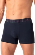 Majtki damskie - Gładkie granatowe bokserki bawełniane z kolorową gumą MXH 407, Kolor granatowy, Rozmiar XL, Key - Primodo.com - miniaturka - grafika 1