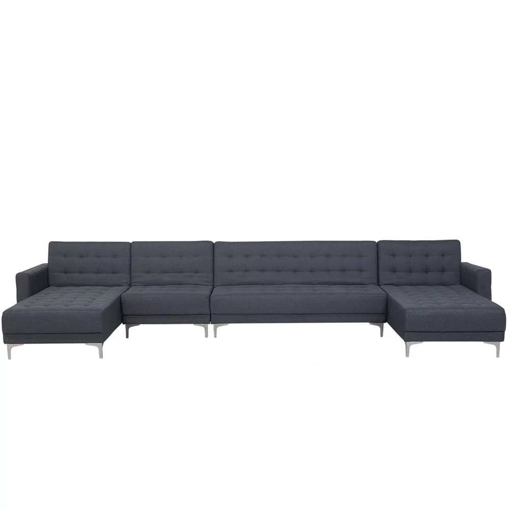 Beliani Sofa rozkładana XXL tapicerowana ciemnoszara ABERDEEN