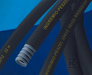 Rura karbowana RKSGD-UV E25/50mb czarna z pilotem. Średnica zewnętrzna 25mm, średnica wewnętrzna 19mm /w krążku 50mb/ - Akcesoria do kolektorów i fotowoltaiki - miniaturka - grafika 1