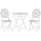 Meble ogrodowe - Zestaw mebli balkonowych metalowy biały SCAFIA Beliani - miniaturka - grafika 1