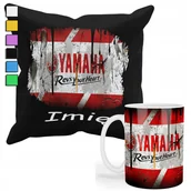 Gadżety dla niej i dla niego - ZESTAW KUBEK + PODUSZKA Z POSZEWKĄ- PREZENT DLA FANA MOTOCYKL YAMAHA + IMIĘ - miniaturka - grafika 1