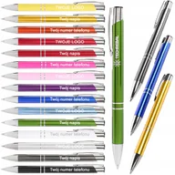 Długopisy - Długopisy Reklamowe Z Grawerem Logo Twój Napis Czarny Wkład Grawer 100 Sztuk - miniaturka - grafika 1