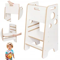 Krzesełka do karmienia - Pomocnik Kuchenny Dla Dzieci Kitchen Helper Montessori Kółka stabilny - miniaturka - grafika 1