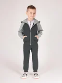 Bluzy dla chłopców - Chłopięca bluza rozpinana szara Nicol,r.128 - miniaturka - grafika 1