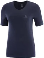 Koszulki sportowe damskie - Salomon Koszulka Outspeed Wool Seamless W Night Sky C15030 - miniaturka - grafika 1