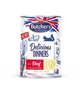 BUTCHER'S Delicious Dinners w galaretce 24x400g (kot) Mix smaków - Mokra karma dla kotów - miniaturka - grafika 3