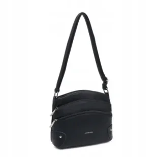 Zgrabna Czarna Listonoszka Luigisanto Praktyczna Torebka Skóra Eko - Torebki damskie Zgrabna Czarna Listonoszka Luigisanto Praktyczna Torebka Skóra Eko - Torebki damskie - miniaturka - grafika 1