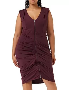 CITY CHIC Damska sukienka plus size, seksowna zasłona, czerwony (bordowy), 50-Plus - Sukienki - miniaturka - grafika 1