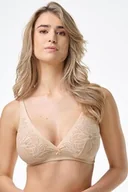 Biustonosze - Biustonosz miękki bez fiszbin z żakardowej mikrofibry beżowy Katia Spiman - miniaturka - grafika 1
