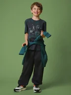 Koszulki dla chłopców - 4F T-shirt regular z nadrukiem chłopięcy - szary 164 (13-14 lat) - miniaturka - grafika 1
