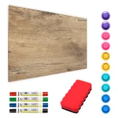 Tablice i flipcharty - Allboards Tablica magnetyczna metalowa DREWNO DESKA DREWNIANA 60x40cm MetalBoards blacha z nadrukiem na wszystkie rodzaje magnesów + zestaw akcesoriów GRATIS MB64_00029 - miniaturka - grafika 1
