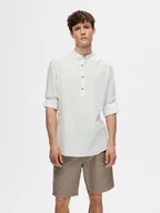 Koszule męskie - camicie uomo selected 16092977 linen tunic bright white - miniaturka - grafika 1