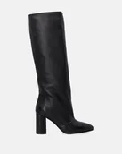 Kozaki damskie - Czarne kozaki ze wsuwaną cholewką - Venezia - miniaturka - grafika 1