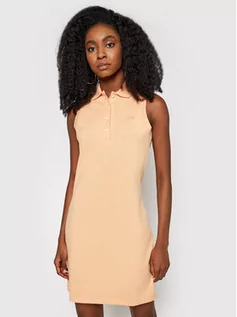 Sukienki - Lacoste Sukienka codzienna EF1353 Pomarańczowy Slim Fit - grafika 1