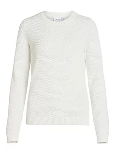 Swetry damskie - Vila Damski sweter z dzianiny Basic, White Alyssum, L - grafika 1